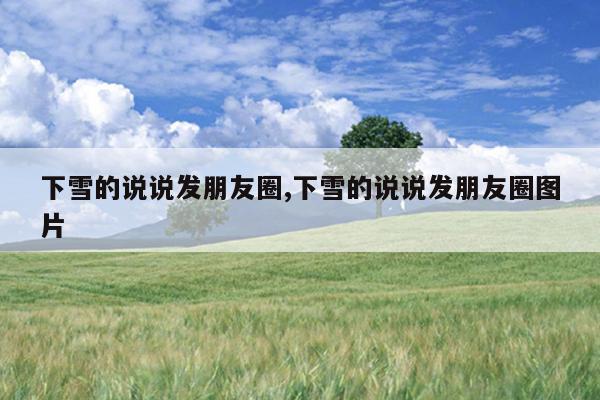 下雪的说说发朋友圈,下雪的说说发朋友圈图片