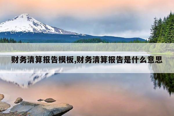 财务清算报告模板,财务清算报告是什么意思
