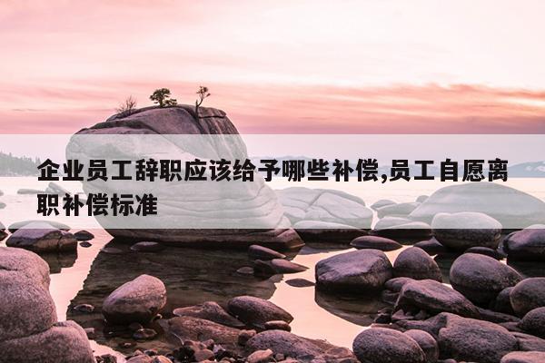 企业员工辞职应该给予哪些补偿,员工自愿离职补偿标准