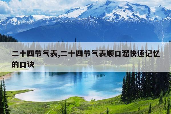 二十四节气表,二十四节气表顺口溜快速记忆的口诀