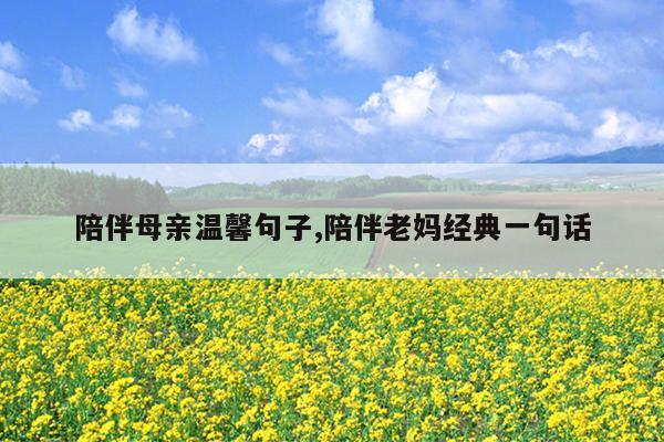 陪伴母亲温馨句子,陪伴老妈经典一句话