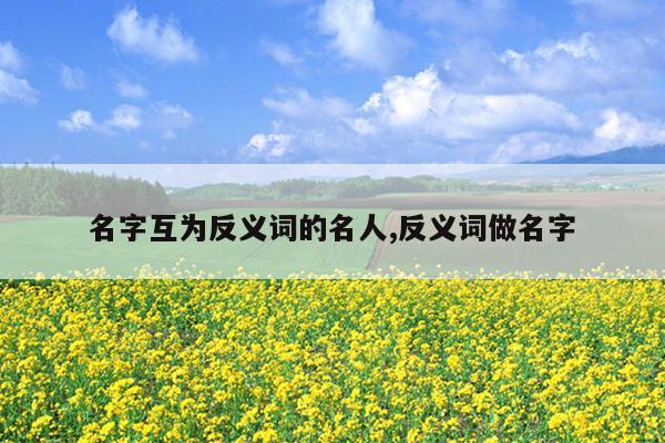 名字互为反义词的名人,反义词做名字