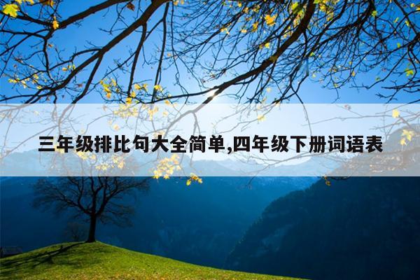 三年级排比句大全简单,四年级下册词语表