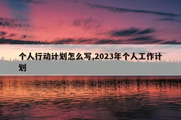 个人行动计划怎么写,2023年个人工作计划