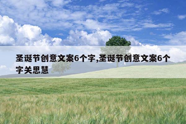 圣诞节创意文案6个字,圣诞节创意文案6个字关思慧