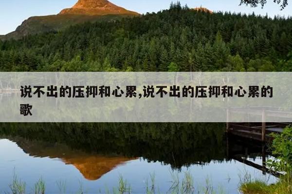说不出的压抑和心累,说不出的压抑和心累的歌