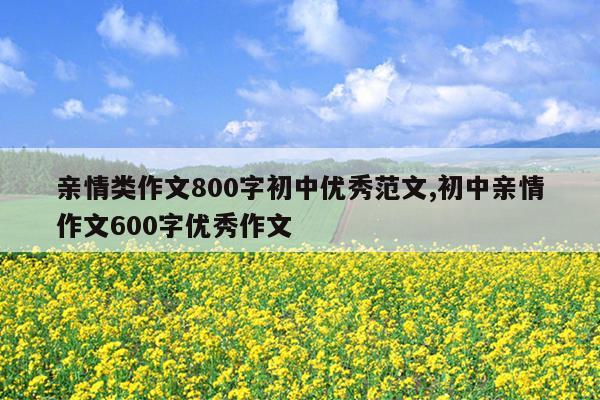 亲情类作文800字初中优秀范文,初中亲情作文600字优秀作文