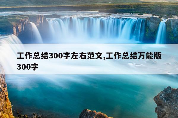 工作总结300字左右范文,工作总结万能版300字