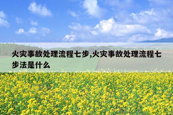 火灾事故处理流程七步,火灾事故处理流程七步法是什么