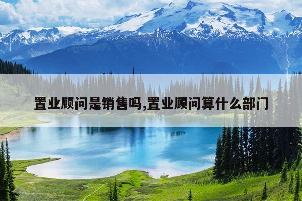 置业顾问是销售吗,置业顾问算什么部门