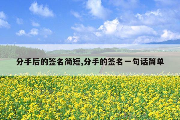 分手后的签名简短,分手的签名一句话简单