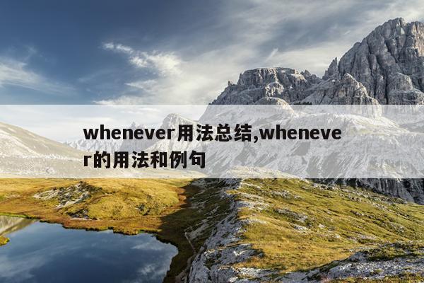 whenever用法总结,whenever的用法和例句