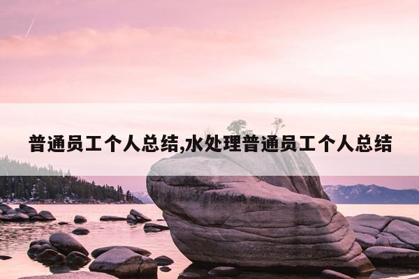 普通员工个人总结,水处理普通员工个人总结