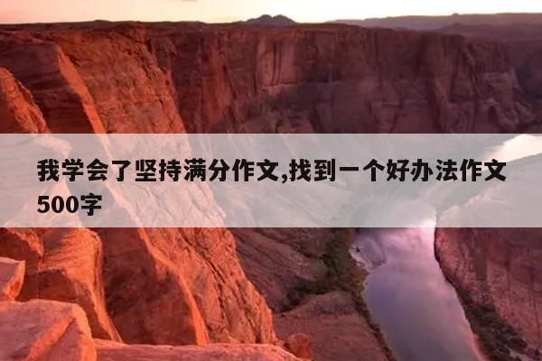 我学会了坚持满分作文,找到一个好办法作文500字