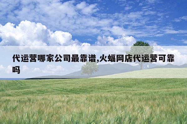 代运营哪家公司最靠谱,火蝠网店代运营可靠吗