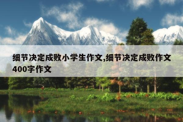 细节决定成败小学生作文,细节决定成败作文400字作文