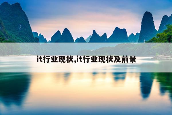 it行业现状,it行业现状及前景