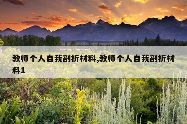 教师个人自我剖析材料,教师个人自我剖析材料1