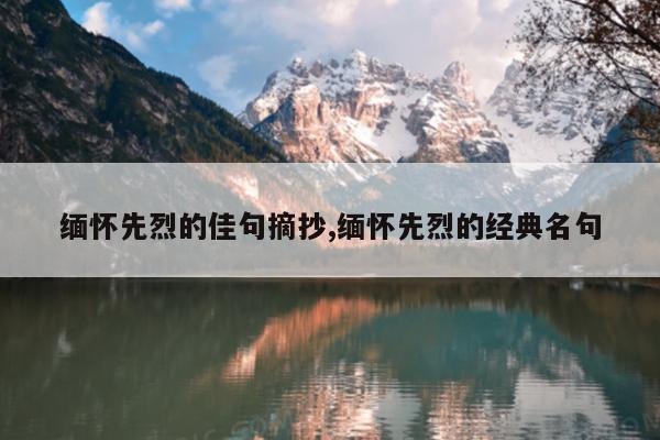 缅怀先烈的佳句摘抄,缅怀先烈的经典名句