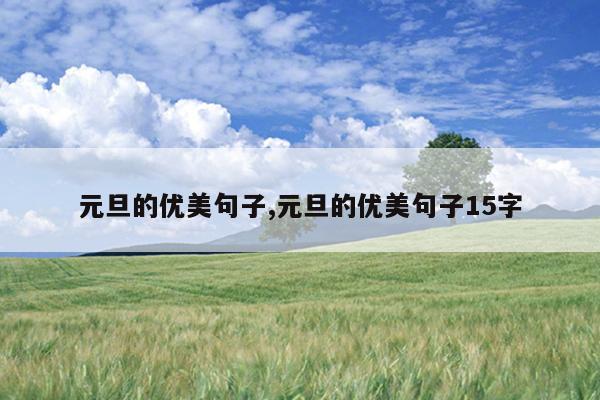 元旦的优美句子,元旦的优美句子15字