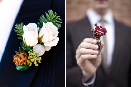 新郎胸花巧搭配 17款不同风格冬季胸花推荐