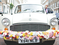 用鲜花装扮的婚车 一组鲜花装饰的婚车图片