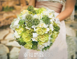 绿色新娘捧花 就爱小清新大自然的味道