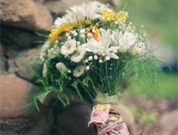 新娘美好气质凝结白色花朵中 雏菊手捧花