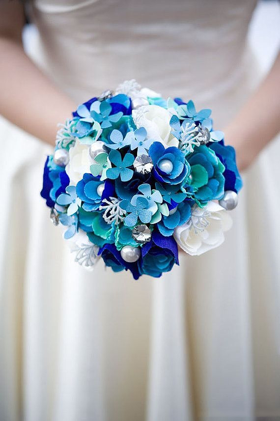蓝色手捧花图片,新娘手捧花图片