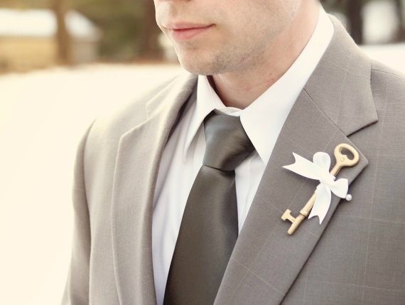 钥匙装的饰新郎胸花,新郎胸花图片