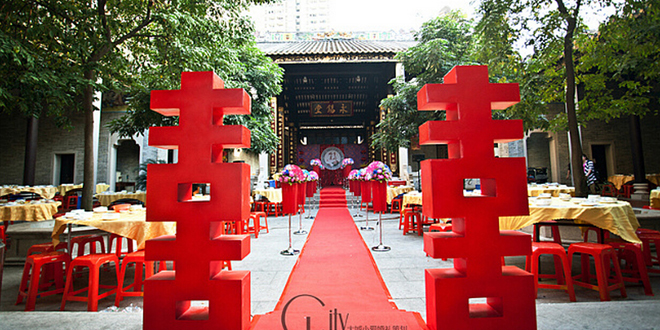 户外中式婚礼图片 最浓郁的中国风味婚礼