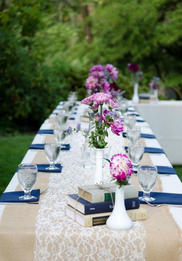 婚礼蕾丝桌布,婚礼餐桌布置