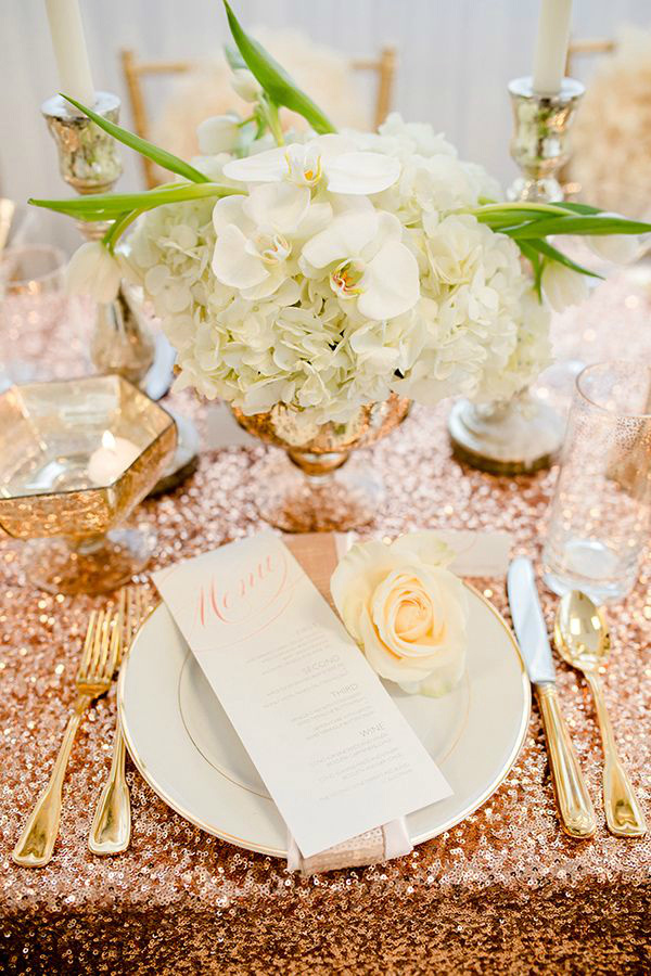 婚礼亮片餐桌桌布,婚礼餐桌布置