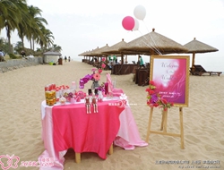 私人定制海边沙滩可爱温馨婚礼场景布置摄影照片