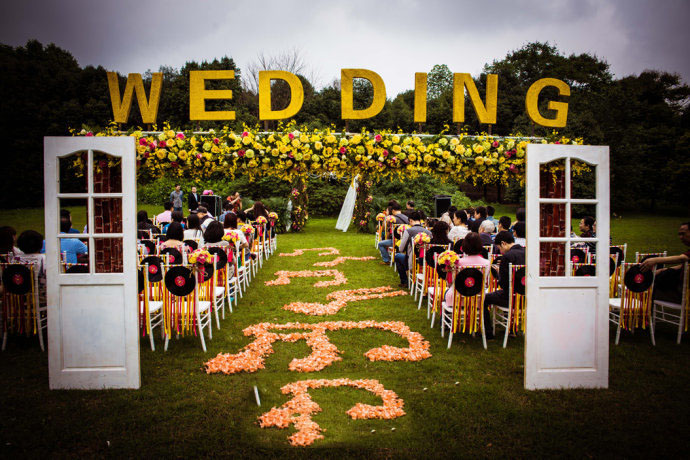 草坪婚礼图片, 高端草坪婚礼图片