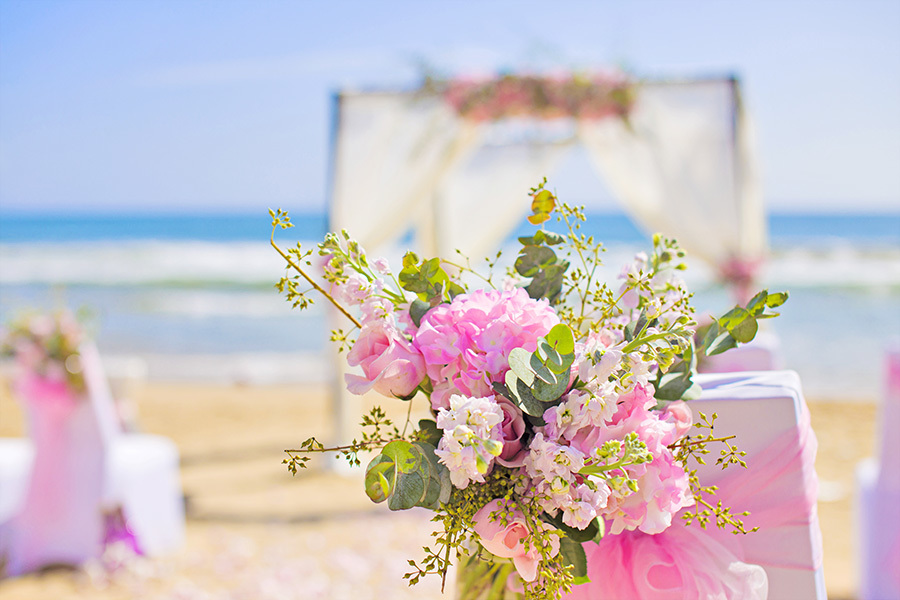 沙滩婚礼图片,浪漫沙滩婚礼现场图片