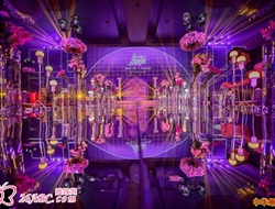紫色梦幻色彩酒店婚礼现场摄影图片欣赏