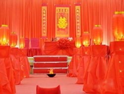 喜庆古朴浪漫的传统中式婚礼场景摄影照片