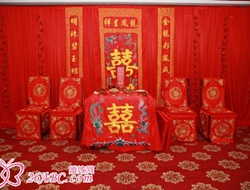 复古传统韵味大红喜庆吉祥纯中式婚礼现场摄影照片