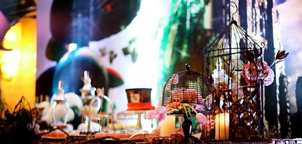 主题婚礼图片,主题婚礼策划,爱丽丝主题婚礼现场布置