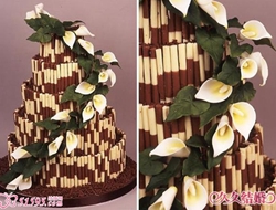 巧克力塔形多层婚礼蛋糕