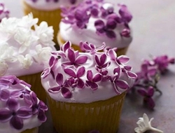 花朵装饰玲珑有致的蛋糕甜品图片