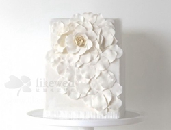 精美秀色可餐的白色婚礼蛋糕