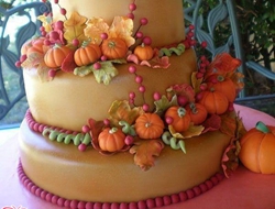 南瓜与奶油完美组合搞怪婚礼蛋糕摄影照片