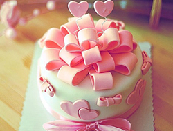 可爱婚礼蛋糕优雅唯美的蝴蝶结翻糖蛋糕