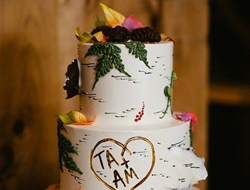 森系婚礼必备的12款木纹翻糖蛋糕