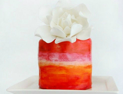 水粉春色的手绘婚礼蛋糕可爱创意