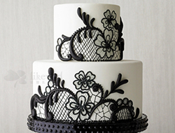 蕾丝婚礼蛋糕典雅时尚婚礼蛋糕独特