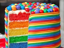彩虹主题婚礼怎能少了一个五彩缤纷的翻糖蛋糕呢