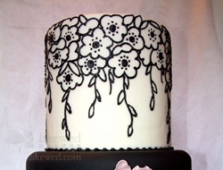 时尚的黑色和白色婚礼蛋糕